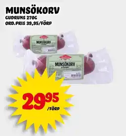 Nelins Gudruns Munsökorv erbjuda