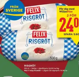 Willys FELIX Risgröt erbjuda