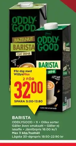 Willys Oddlygood Barista erbjuda