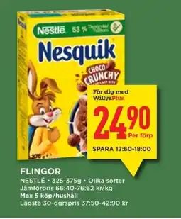 Willys Nestlé Flingor erbjuda