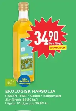 Willys Garant Ekologisk rapsolja erbjuda