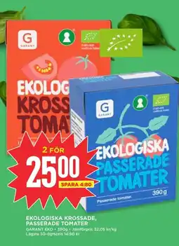 Willys Garant Ekologiska krossade, passerade tomater erbjuda