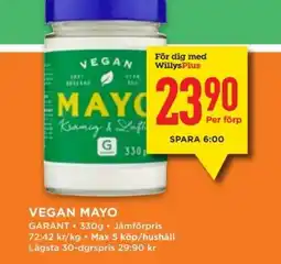 Willys Garant Vegan mayo erbjuda