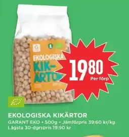 Willys Garant Ekologiska kikärtor erbjuda