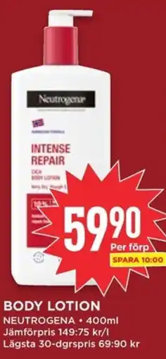 Willys Neutrogena Body lotion erbjuda