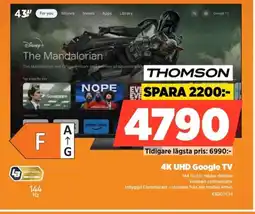 Power THOMSON 4K UHD Google TV 43QG7C14 erbjuda