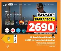 Power SHARP HD Ready Smart Google TV 32HF2465E erbjuda