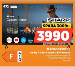 Power SHARP 4K Smart Google TV 43HL4465E erbjuda