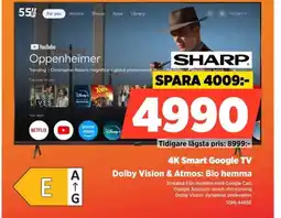 Power SHARP 4K Smart Google TV 55HL4465E erbjuda