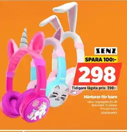 Power SENZ Hörlurar för barn SENZBUNNY erbjuda
