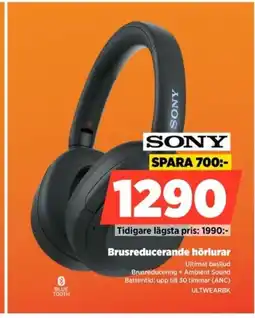 Power SONY Brusreducerande hörlurar ULTWEARBK erbjuda