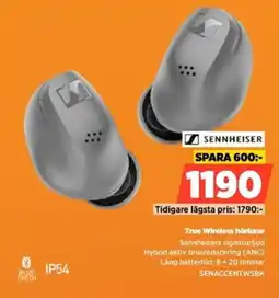 Power SENNHEISER True Wireless hörlurar SENACCENTWSBK erbjuda