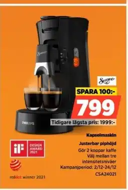 Power PHILIPS Kapselmaskin CSA24021 erbjuda
