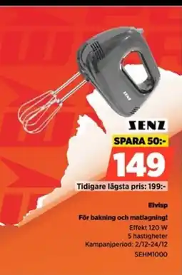 Power SENZ Elvisp SEHM1000 erbjuda