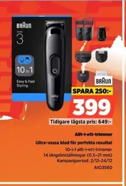 Power BRAUN Allt-i-ett-trimmer A103560 erbjuda