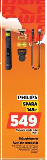Power PHILIPS Skäggtrimmer QP654215 erbjuda