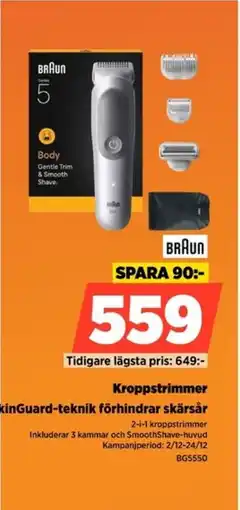 Power BRAUN Kroppstrimmer BG5550 erbjuda