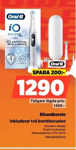 Power Oral-B Eltandborste ORALBIO6SGYO erbjuda