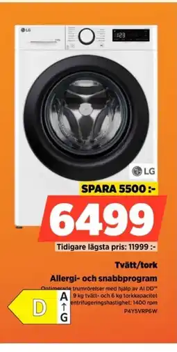 Power LG Tvätt/tork P4Y5VRP6W erbjuda