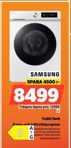 Power SAMSUNG Tvätt/tork WD11DB7B85GWU erbjuda