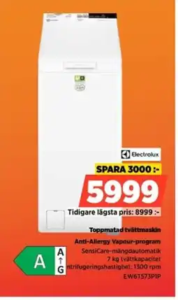 Power Electrolux Toppmatad tvättmaskin EW6T573P1P erbjuda