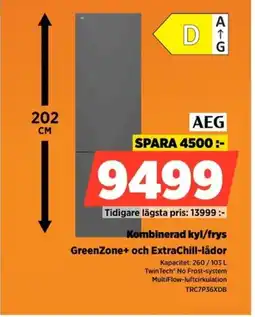 Power AEG Kombinerad kyl/frys TRC7P36XDB erbjuda