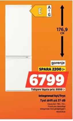 Power Gorenje Integrerad kyl/frys RKI517E41 erbjuda