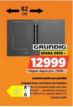 Power GRUNDIG Induktionshäll med spisfläkt GIEH834481P erbjuda