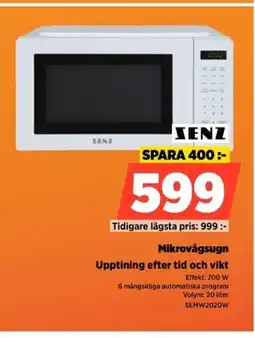 Power SENZ Mikrovågsugn SEMW2020W erbjuda