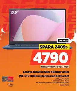 Power Lenovo IdeaPad Slim 3 Bärbar dator 82XQOOT8MX erbjuda
