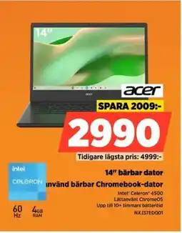 Power Acer 14" bärbar dator NXJ37ED001 erbjuda