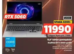 Power Lenovo 15,6" bärbar gamingdator 83JE0031MX erbjuda