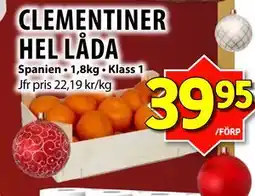 Matvärlden Tensta CLEMENTINER HEL LÅDA erbjuda