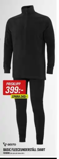 Tools GESTO Basic fleeceunderställ svart erbjuda