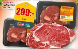 Extra Mjällby Stormarknad Svenskt kött! Entrecôte erbjuda