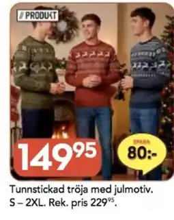 Bo Ohlsson Tunnstickad tröja med julmotiv erbjuda