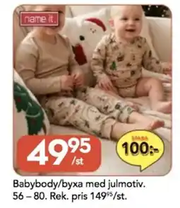 Bo Ohlsson Babybody/byxa med julmotiv erbjuda