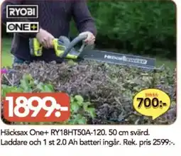 Bo Ohlsson RYOBI ONE+ Häcksax One+ RY18HT50A-120 erbjuda
