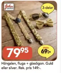 Bo Ohlsson Hängslen, fluga + glasögon erbjuda