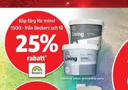 Bauhaus Köp färg för minst 1500:- från Beckers och få 25% rabatt erbjuda