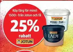 Bauhaus Köp färg för minst 1500:- från Jotun och få 25% rabatt erbjuda