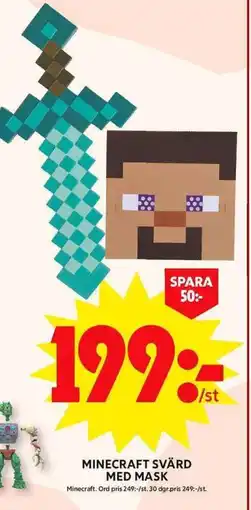 ICA Maxi Minecraft svärd med mask erbjuda