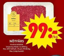 ICA Maxi Nötfärs erbjuda