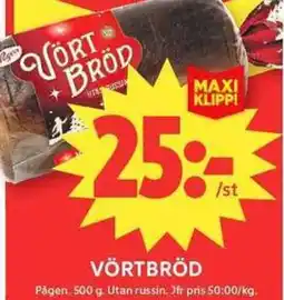 ICA Maxi Pågen Vörtbröd erbjuda