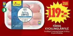 ICA Maxi Kronfåge Färsk kycklinglårfilé erbjuda