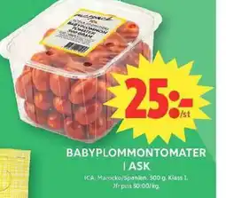ICA Maxi ICA Babyplommontomater i ask erbjuda