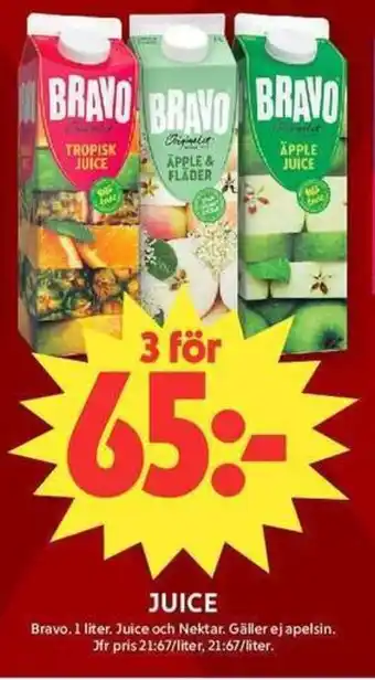 ICA Maxi Bravo Juice erbjuda