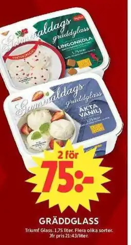 ICA Maxi Triumf Glass gräddglass erbjuda