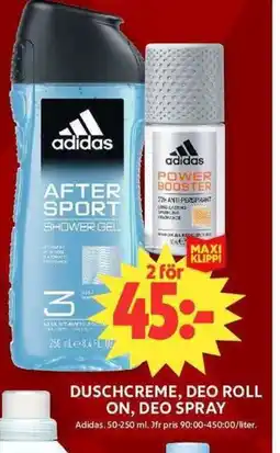 ICA Maxi Adidas Duschcreme, deo roll on, deo spray erbjuda