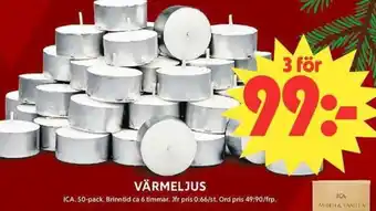 ICA Maxi Värmeljus erbjuda